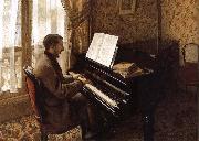 Gustave Caillebotte The young man plays the piano Germany oil painting artist